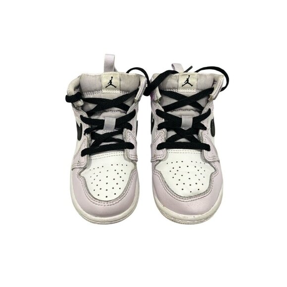 TODDLER AIR JORDAN RETRO 1 MID CASUAL SHOES BARELY GRAPE Size 7 - Picture 3 of 5